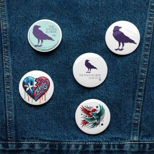 The Raven Set of 5 Pin Buttons